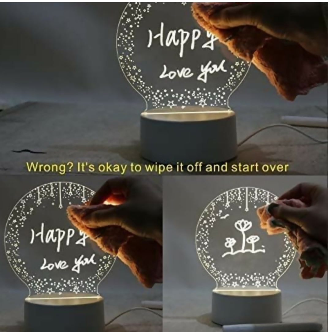 Livora 3D Creative Writeable LED Night Lamp