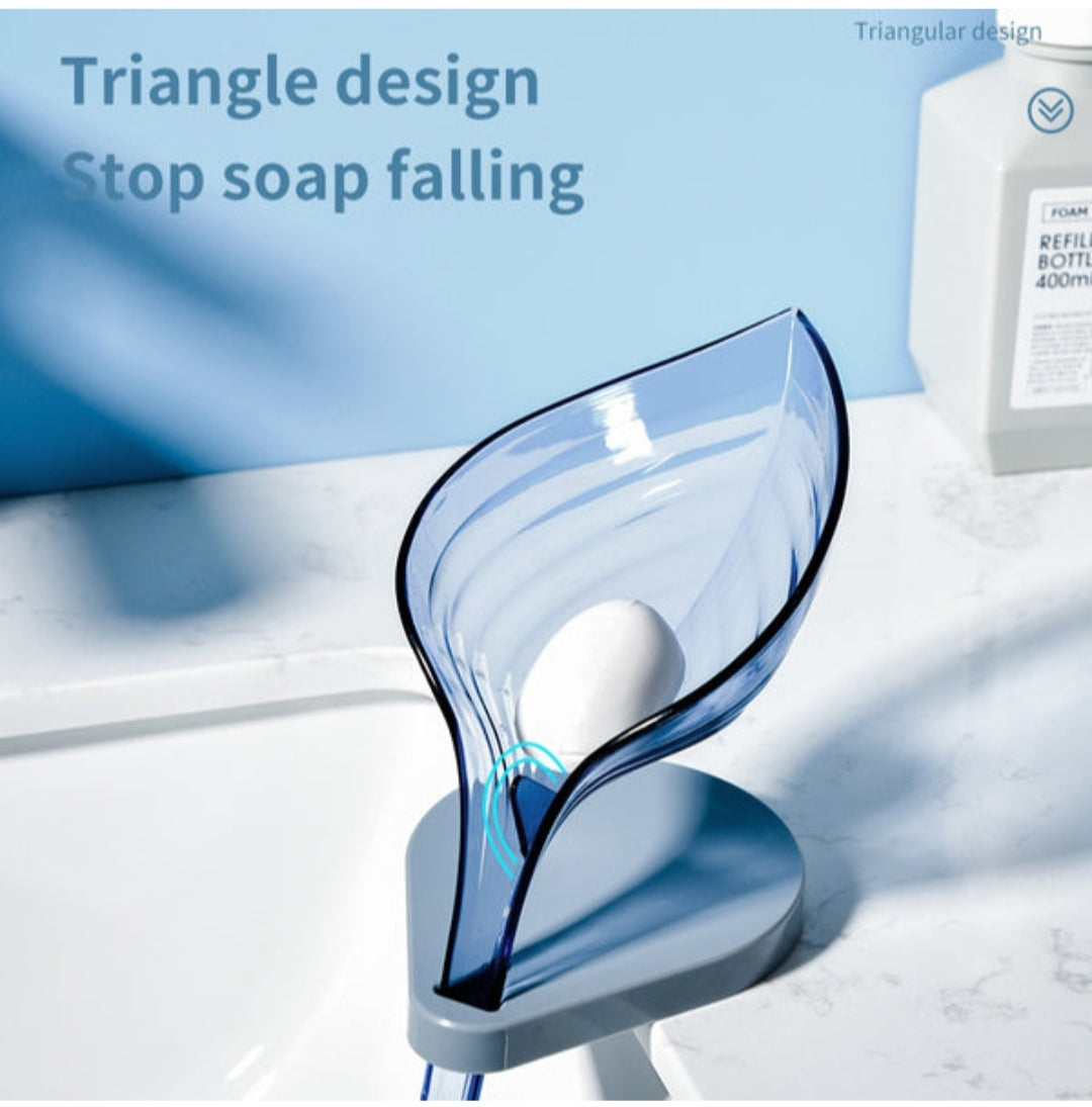Livora Leaf Shape Box Self Draning Bathroom Soap Holder