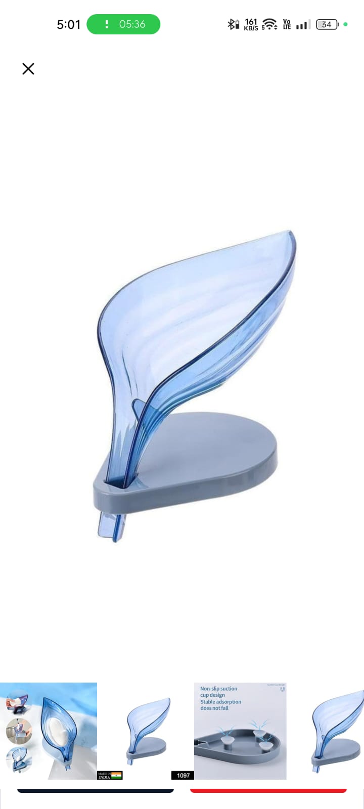 Livora Leaf Shape Box Self Draning Bathroom Soap Holder