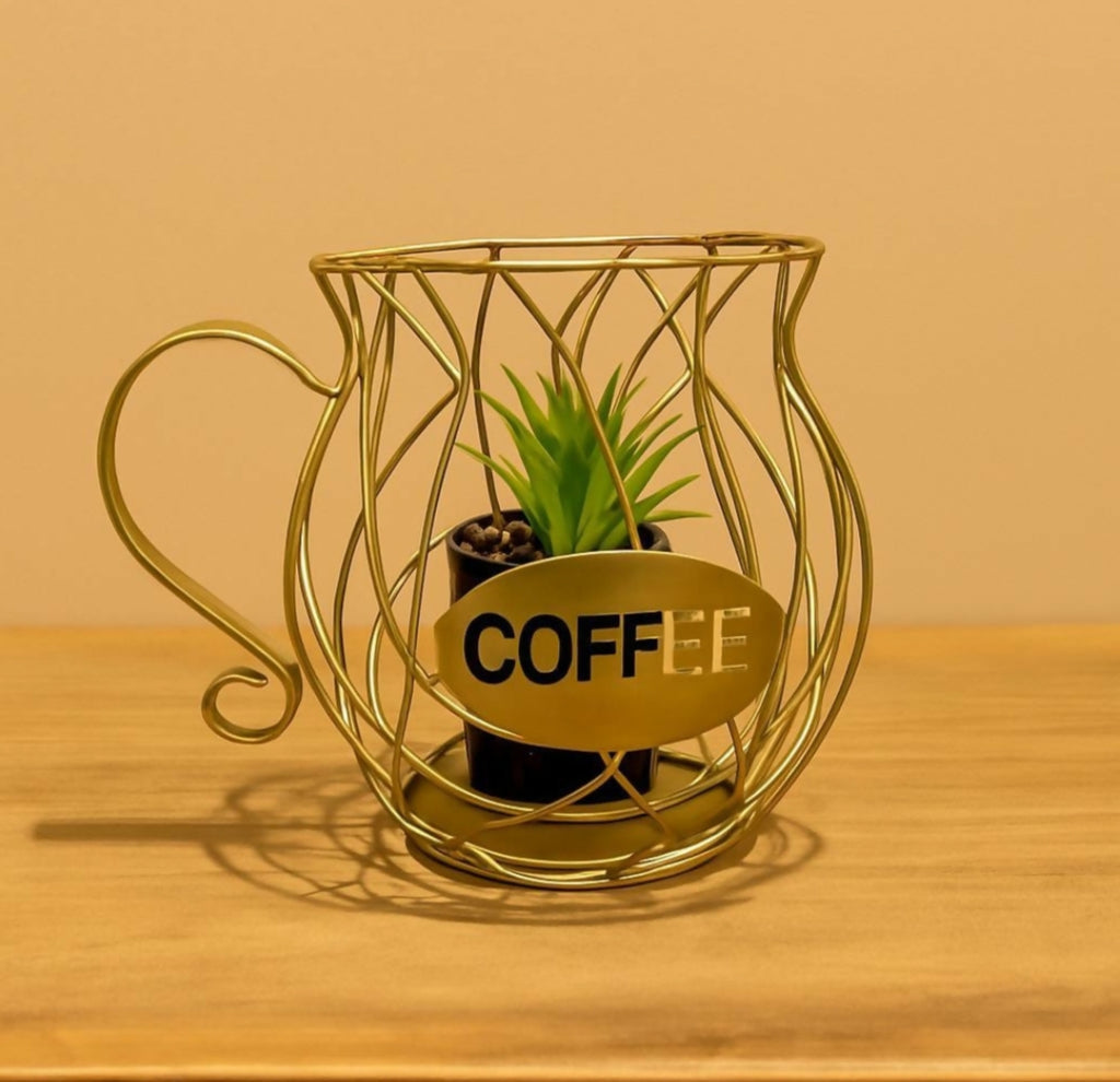 Livora Coffee Metal Planter Holder Decorative TableTop Plant Pot Stand
