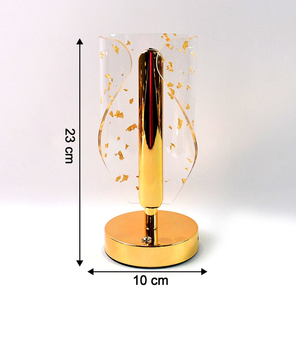 Livora Luxury Golden Leaf Design Crystal Table Lamp (1pc)